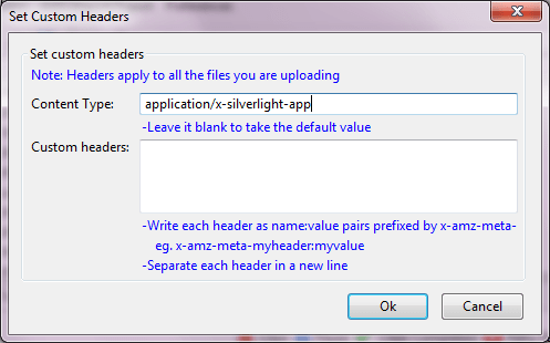 Set the content type for your xap file