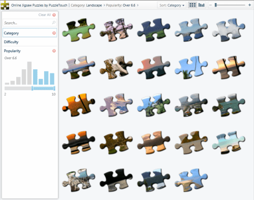 Online Jigsaw Puzzle Catalog Viewer